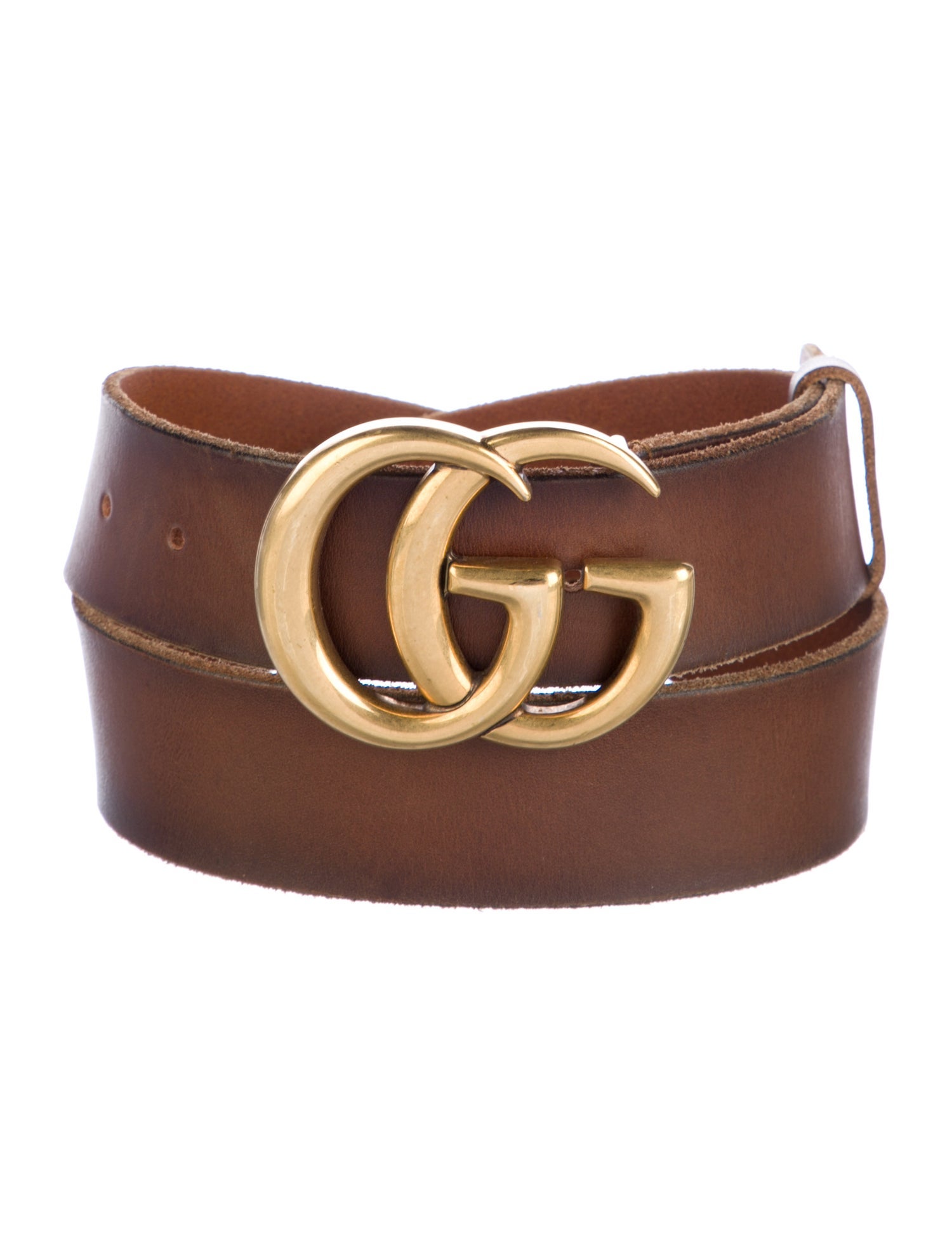 Gucci Double G Logo Leather Belt