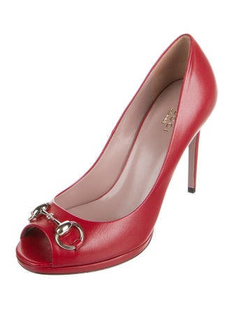 Gucci Horsebit Accent Leather Pumps
