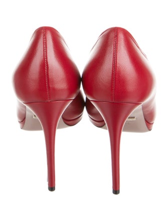 Gucci Horsebit Accent Leather Pumps