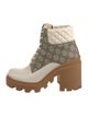 Gucci GG Canvas Leather Combat Boots