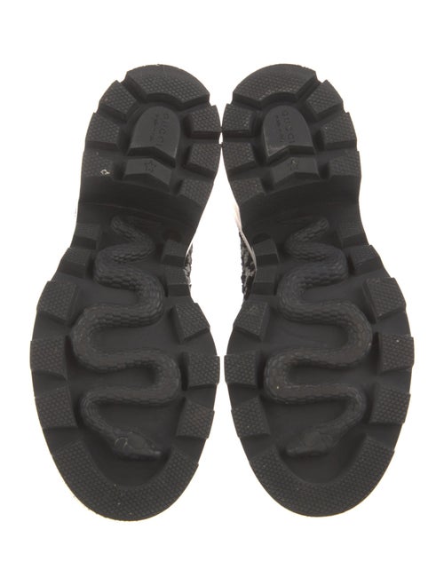 Gucci GG Logo Tweed Combat Boots