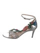 Gucci Leather Embroidered Accent Sandals