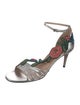 Gucci Leather Embroidered Accent Sandals