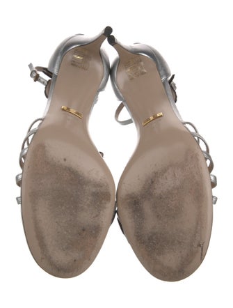 Gucci Leather Embroidered Accent Sandals