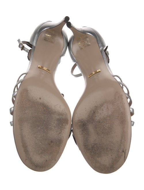 Gucci Leather Embroidered Accent Sandals