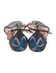 Gucci Leather Floral Print T-Strap Sandals