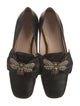 Gucci Faux Pearl Accents Leather Loafers