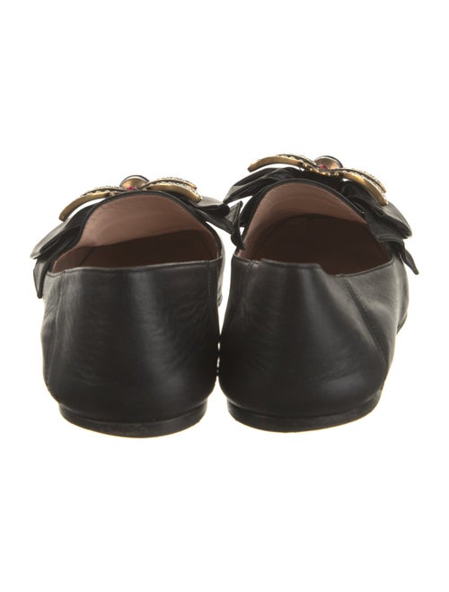 Gucci Faux Pearl Accents Leather Loafers