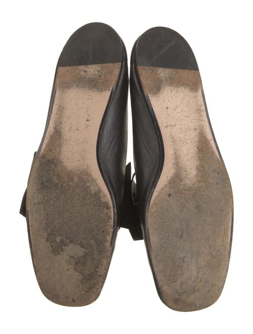 Gucci Faux Pearl Accents Leather Loafers