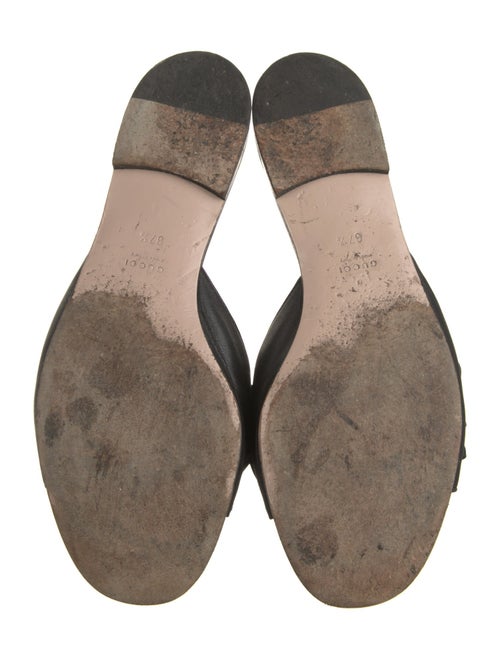 Gucci Faux Pearl Accents Leather Slides