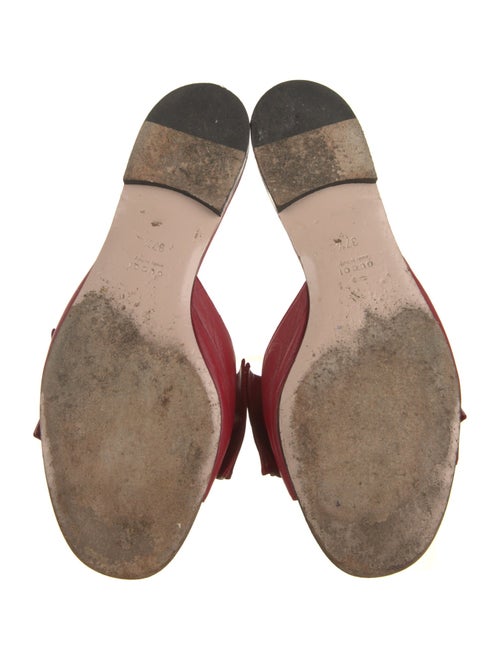 Gucci Faux Pearl Accents Leather Slides