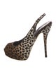 Gucci Ponyhair Animal Print Slingback Pumps