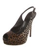 Gucci Ponyhair Animal Print Slingback Pumps