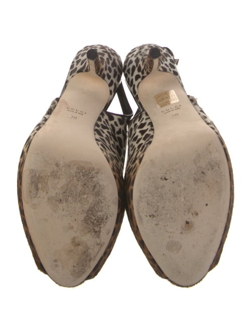 Gucci Ponyhair Animal Print Slingback Pumps