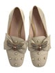 Gucci Faux Pearl Accents Leather Loafers