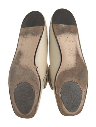 Gucci Faux Pearl Accents Leather Loafers