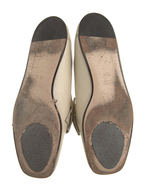 Gucci Faux Pearl Accents Leather Loafers