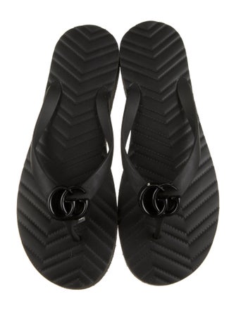 Gucci Double G Logo Rubber Flip Flops