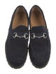 Gucci Horsebit Accent Suede Loafers