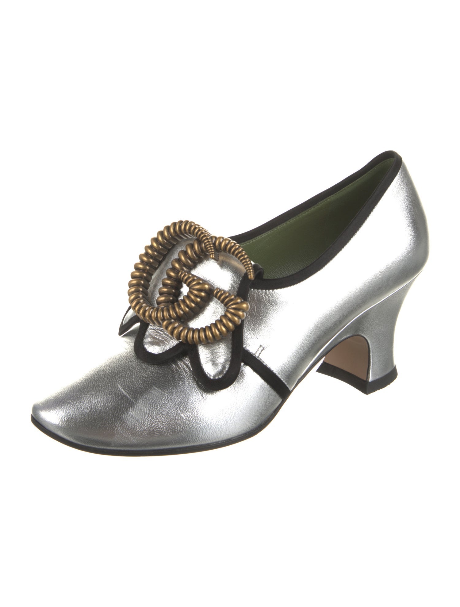 Gucci Running GG Logo Leather Pumps