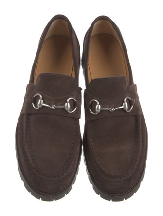 Gucci Horsebit Accent Suede Loafers