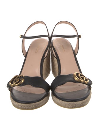 Gucci Double G Logo Leather Espadrilles