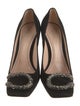Gucci Tiger Head Accent Suede Pumps