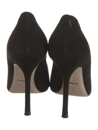 Gucci Tiger Head Accent Suede Pumps