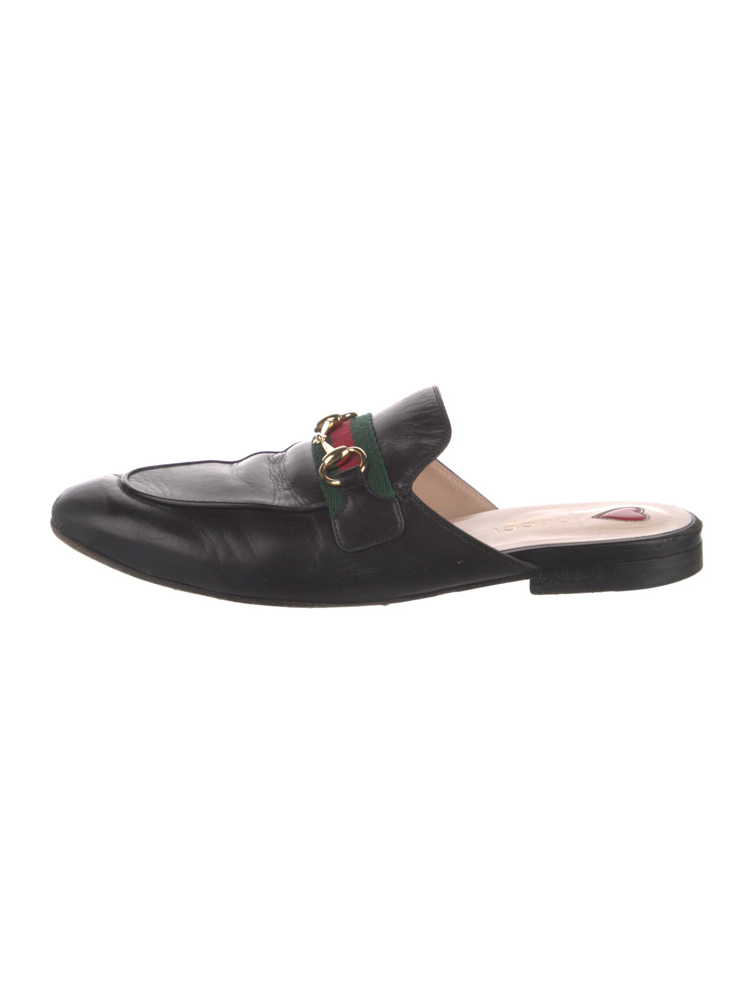 Gucci Web Accent Leather Mules