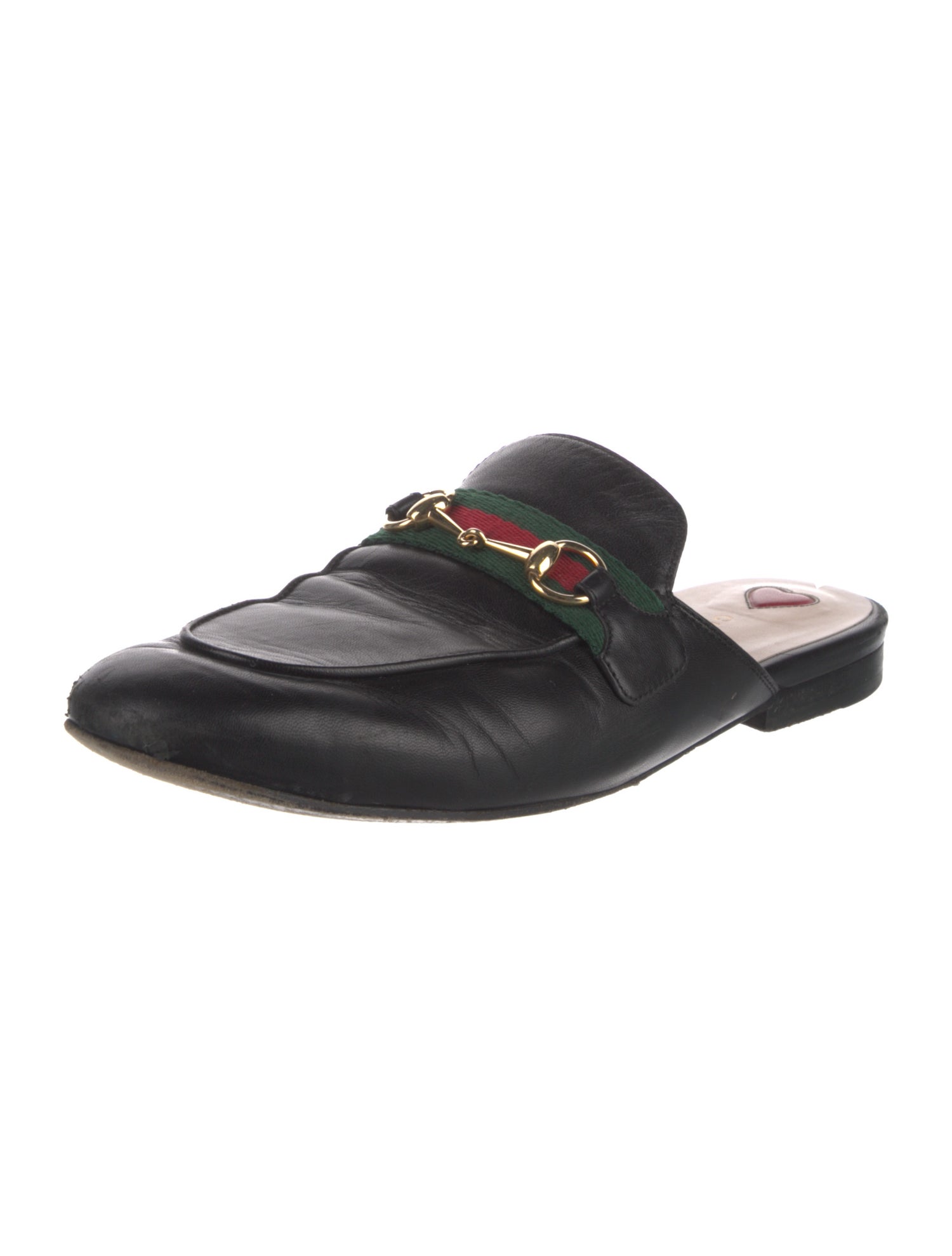 Gucci Web Accent Leather Mules