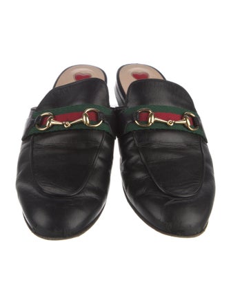 Gucci Web Accent Leather Mules