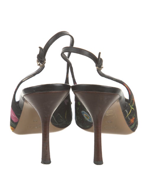 Gucci Flora Knight Print Canvas Slingback Pumps