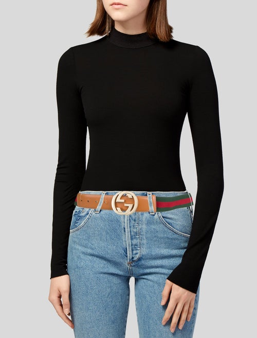 Gucci Web Accent Canvas Belt