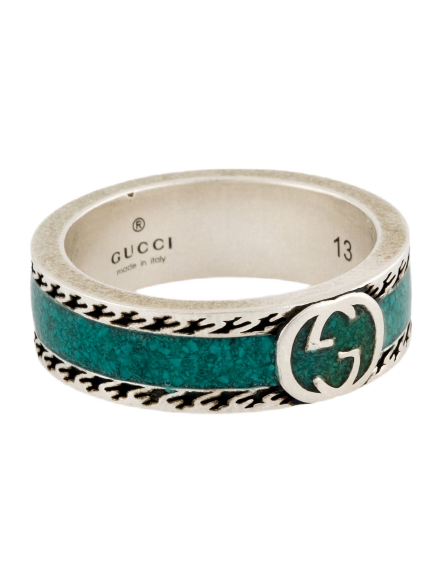 Gucci Composite Turquoise Interlocking G Ring