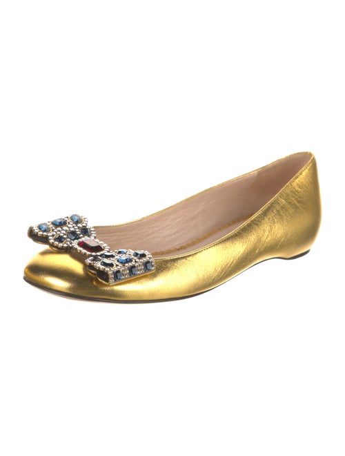Gucci Spike Accents Leather Flats
