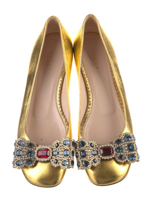 Gucci Spike Accents Leather Flats