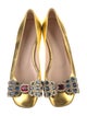 Gucci Spike Accents Leather Flats
