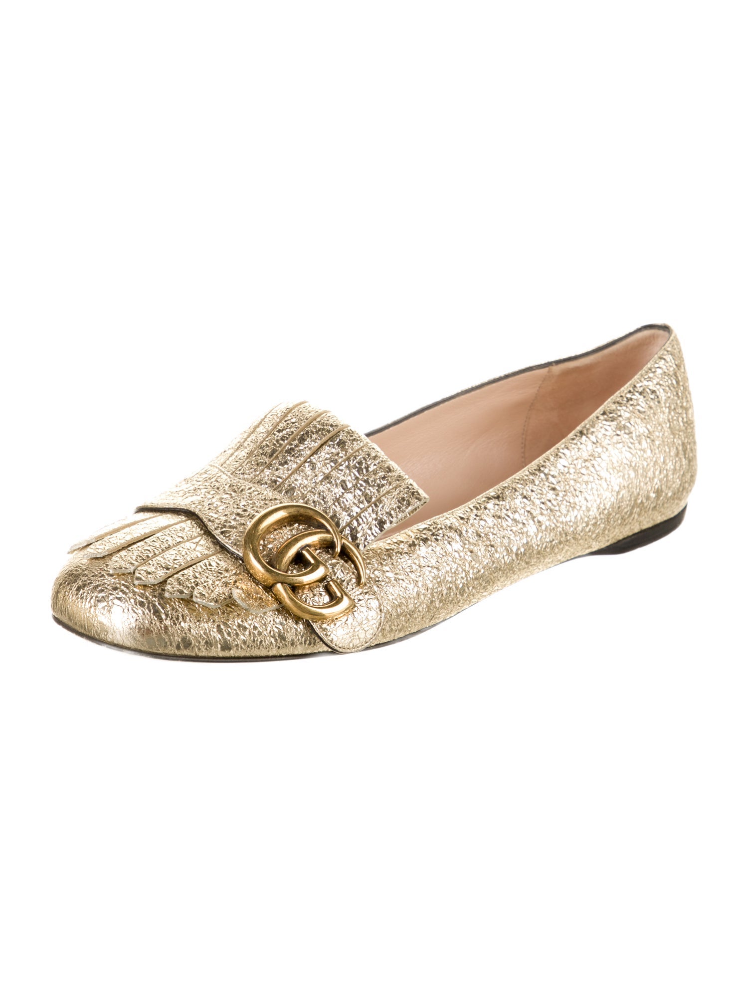 Gucci Double G Logo Leather Loafers