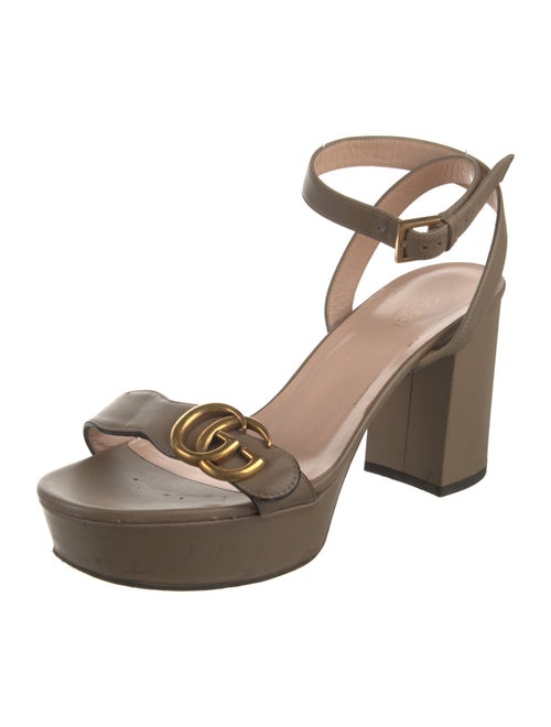 Gucci Double G Logo Leather Sandals