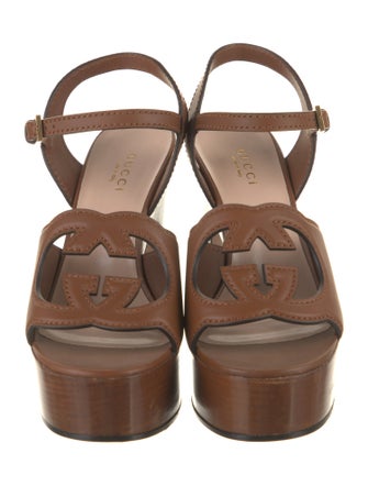 Gucci Interlocking G Logo Leather Sandals