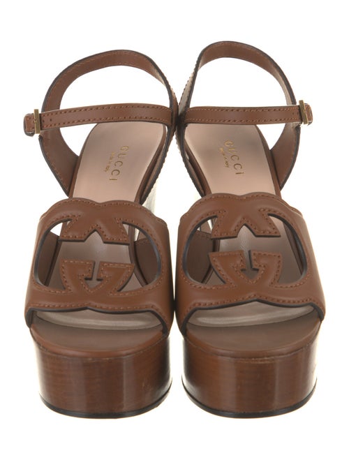 Gucci Interlocking G Logo Leather Sandals