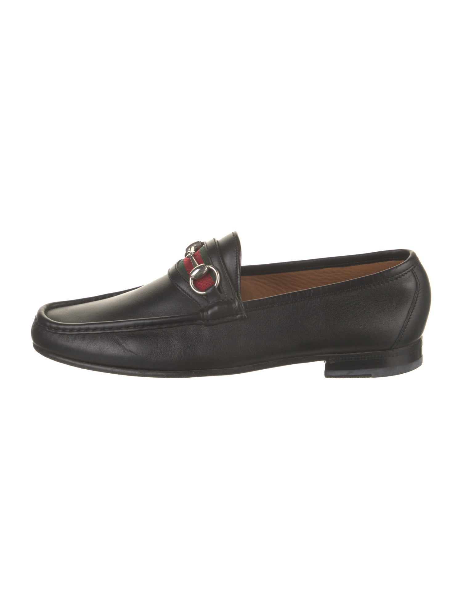 Gucci Web Accent Leather Dress Loafers