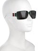 Gucci Web Accent Square Sunglasses