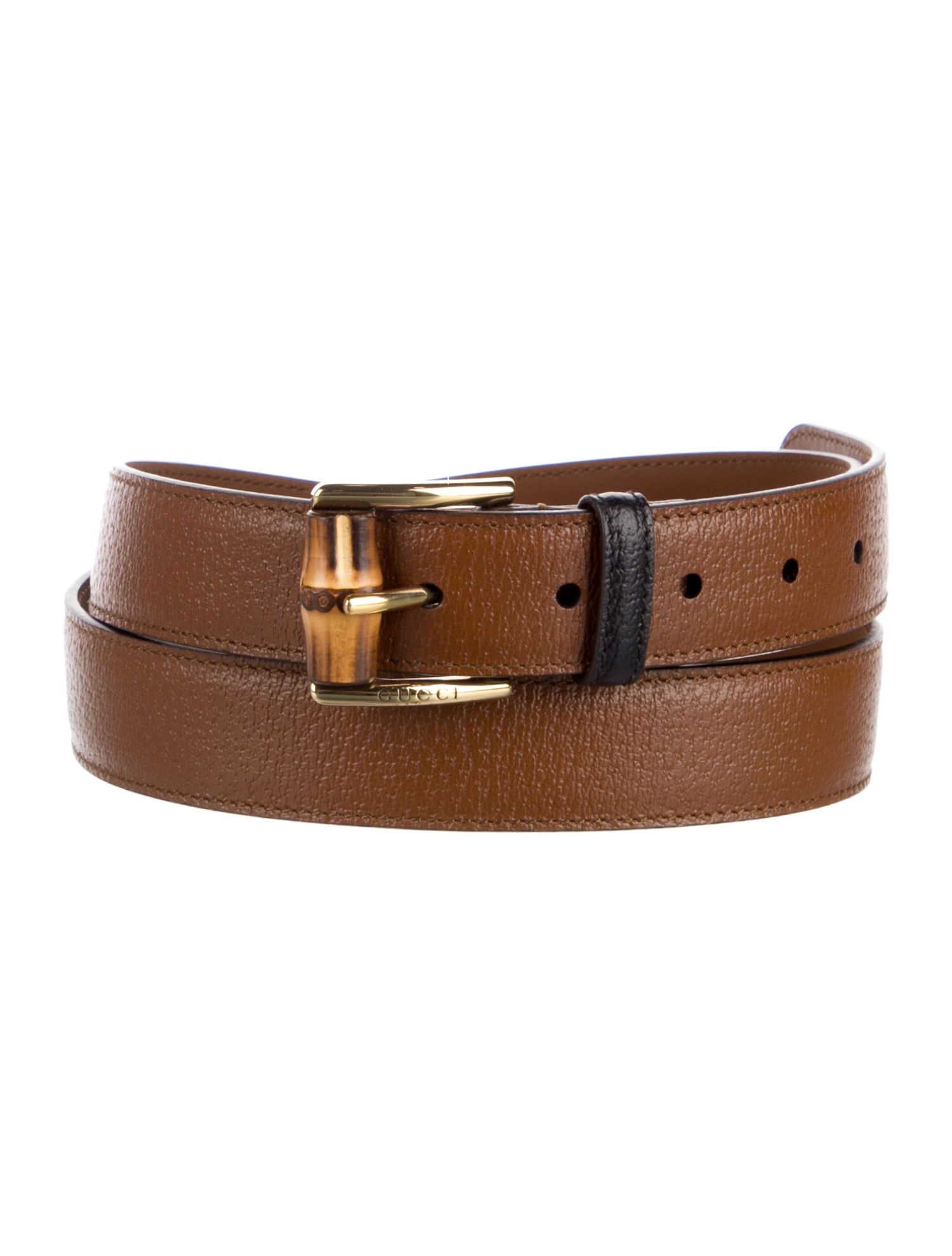 Gucci Bamboo Accent Calfskin Belt