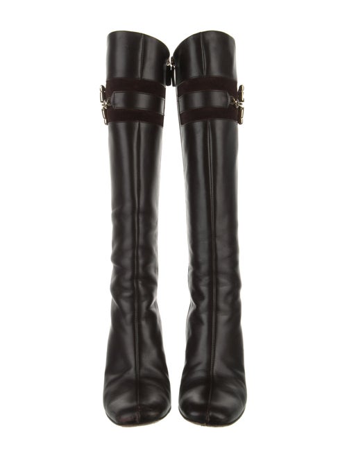 Gucci Hasler Horsebit Accent Leather Riding Boots