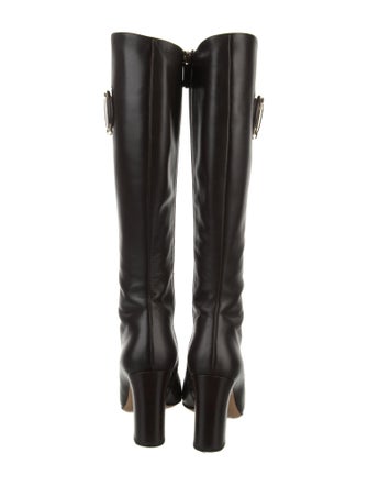 Gucci Hasler Horsebit Accent Leather Riding Boots