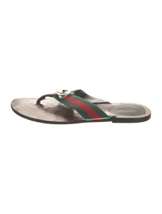 Gucci GG Logo Leather Slides