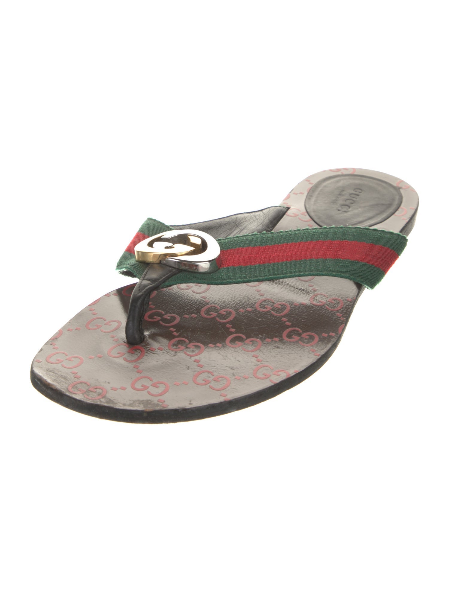 Gucci GG Logo Leather Slides