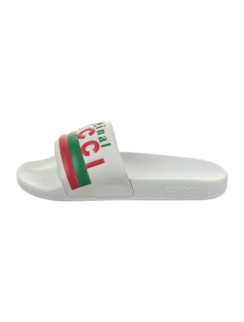 Gucci Leather Graphic Print Slides