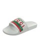 Gucci Leather Graphic Print Slides
